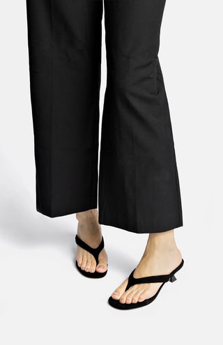 Sandália Gaia Low Camurça Preto Sandal Larroudé