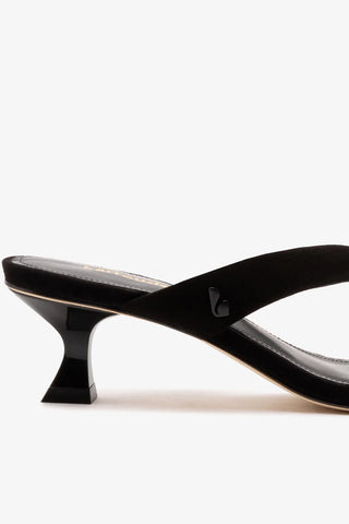 Sandália Gaia Low Camurça Preto Sandal Larroudé