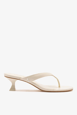 Sandália Gaia Low Couro Off White Sandal Larroudé