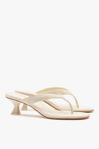 Sandália Gaia Low Couro Off White Sandal Larroudé