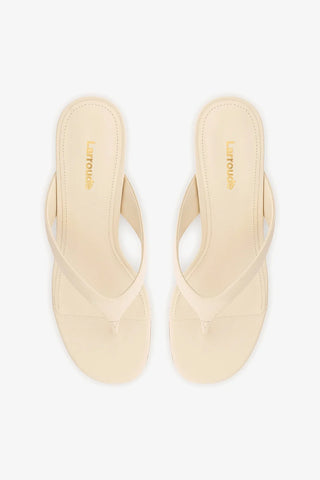 Sandália Gaia Low Couro Off White Sandal Larroudé