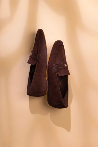 Mocassim Suki Camurça Marrom Loafer Larroudé