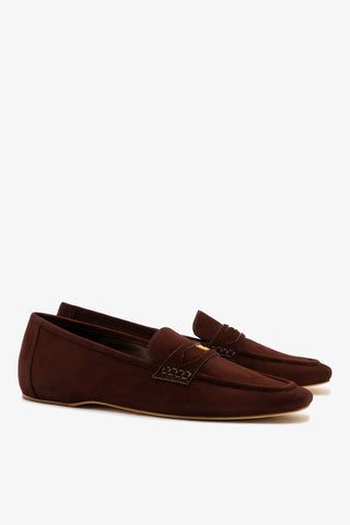 Mocassim Suki Camurça Marrom Loafer Larroudé