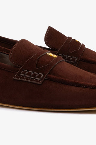 Mocassim Suki Camurça Marrom Loafer Larroudé