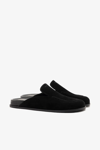 Larroudé x Parke: Mule Clog Camurça Preto Mule Larroudé x Parke