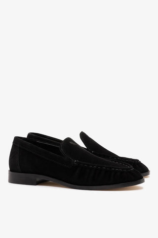 Mocassim Margaux Camurça Preto Loafer Larroudé