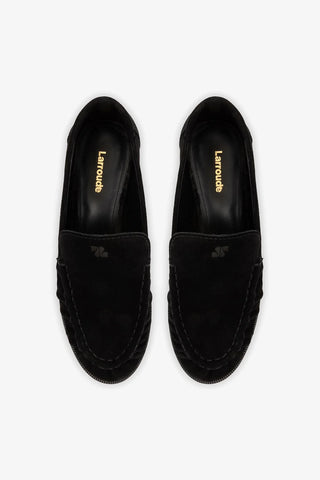 Mocassim Margaux Camurça Preto Loafer Larroudé
