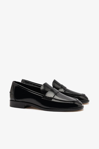 Larroudé x Parke: Mocassim Couro Preto Loafer Larroudé x Parke