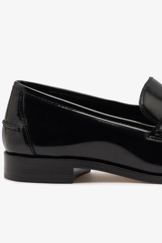 Larroudé x Parke: Mocassim Couro Preto Loafer Larroudé x Parke