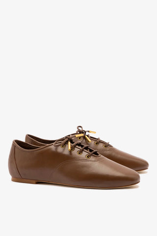 Tênis Liza Couro Marrom Oxford Larroudé