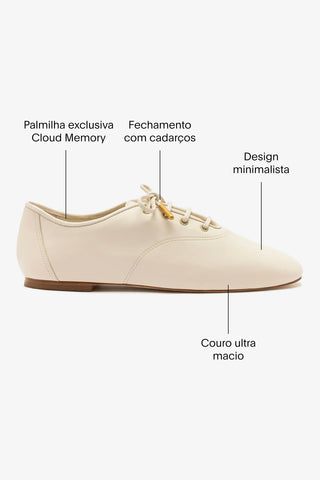 Tênis Liza Couro Off White Oxford Larroudé