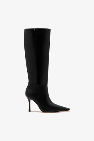Bota Carine Couro Preto Boot Larroudé