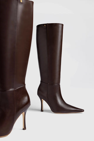 Bota Carine Couro Marrom Boot Larroudé