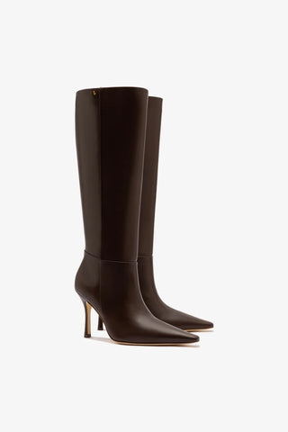 Bota Carine Couro Marrom Boot Larroudé