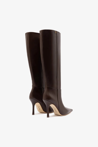 Bota Carine Couro Marrom Boot Larroudé
