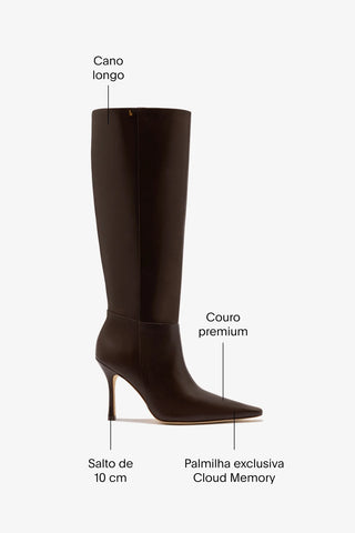 Bota Carine Couro Marrom Boot Larroudé