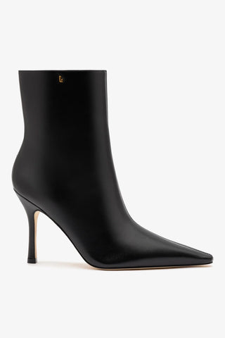 Bota Carine Mini Couro Preto Boot Larroudé
