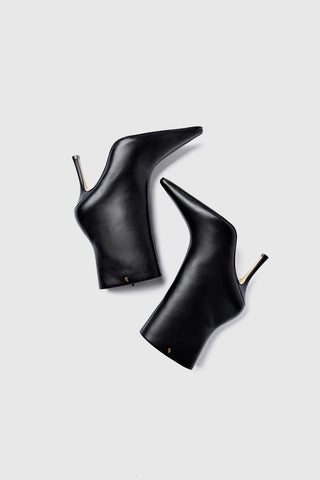 Bota Carine Mini Couro Preto Boot Larroudé