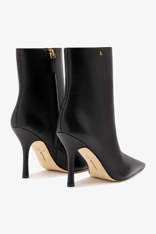 Bota Carine Mini Couro Preto Boot Larroudé