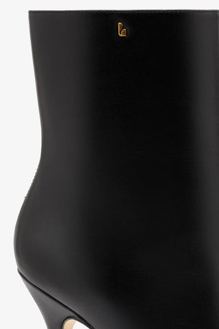Bota Carine Mini Couro Preto Boot Larroudé
