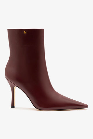 Bota Carine Mini Couro Bordô Boot Larroudé