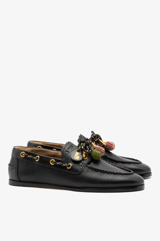 Mocassim Boat Shoe Cyprus Couro Preto Shoes Larroude
