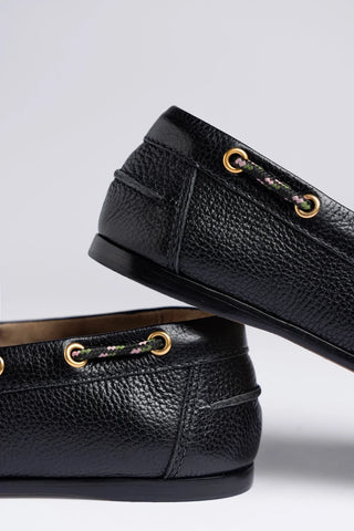 Mocassim Boat Shoe Cyprus Couro Preto Shoes Larroude