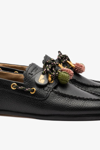 Mocassim Boat Shoe Cyprus Couro Preto Shoes Larroude