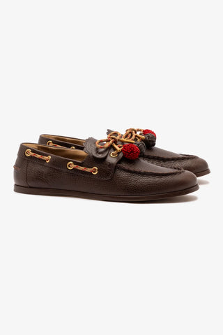Mocassim Boat Shoe Cyprus Couro Marrom Loafer Larroudé