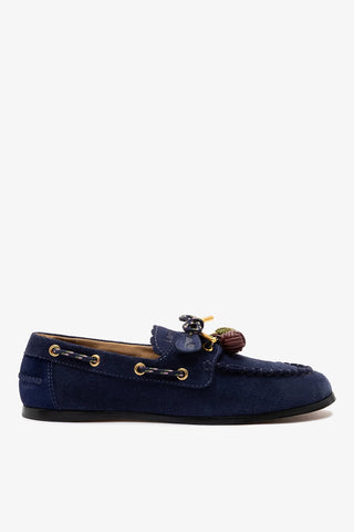 Mocassim Boat Shoe Cyprus Camurça Azul Loafer Larroudé