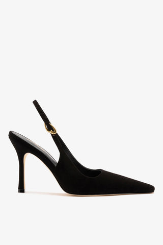 Slingback Carine Camurça Preto Pump Larroudé