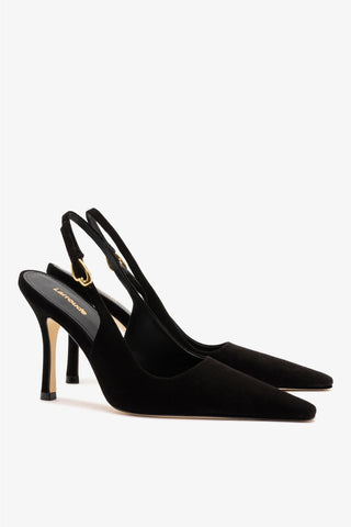 Slingback Carine Camurça Preto Pump Larroudé