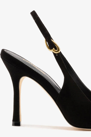 Slingback Carine Camurça Preto Pump Larroudé
