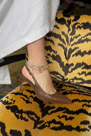 Slingback Carine Couro Marrom Pump Larroudé