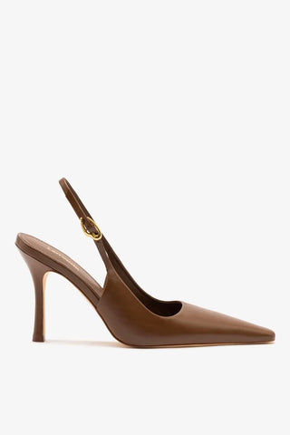 Slingback Carine Couro Marrom Pump Larroudé