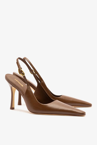Slingback Carine Couro Marrom Pump Larroudé