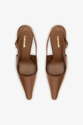 Slingback Carine Couro Marrom Pump Larroudé