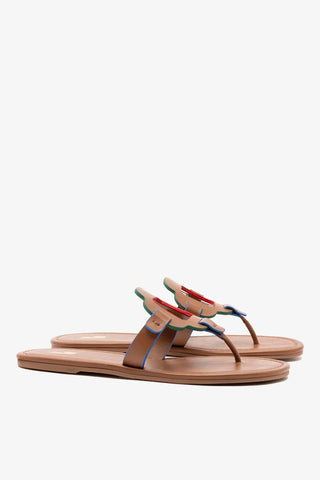 Sandália Flat Margherita Couro Caramelo Flat Larroudé