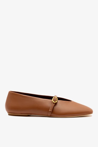 Sapatilha Misty Couro Caramelo Ballerina Larroudé