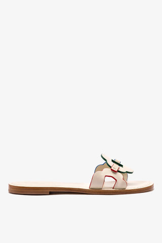 Flat Margherita Couro Off White Flat Sandal Larroudé