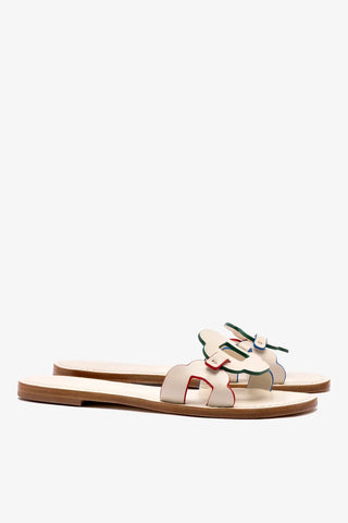 Flat Margherita Couro Off White Flat Sandal Larroudé