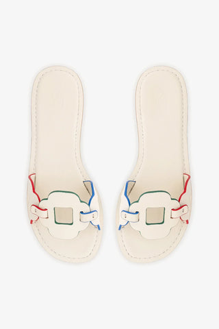 Flat Margherita Couro Off White Flat Sandal Larroudé