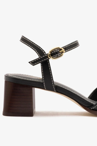 Sandália Roma Couro Preto Sandal Larroudé