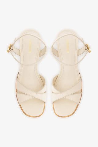 Sandália Roma Couro Off White Sandal Larroudé
