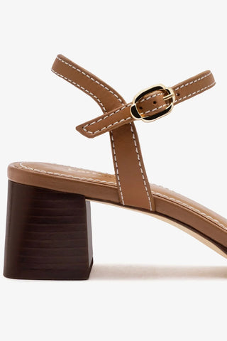 Sandália Roma Couro Caramelo Sandal Larroudé