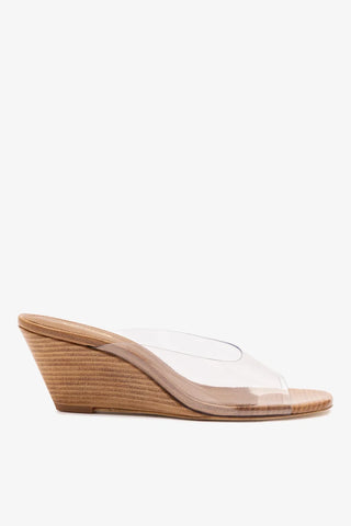 Mule Anabela Vivi Vinil Transparente Sandal Larroudé