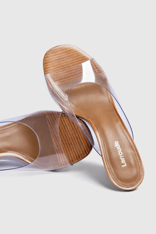 Mule Anabela Vivi Vinil Transparente Sandal Larroudé