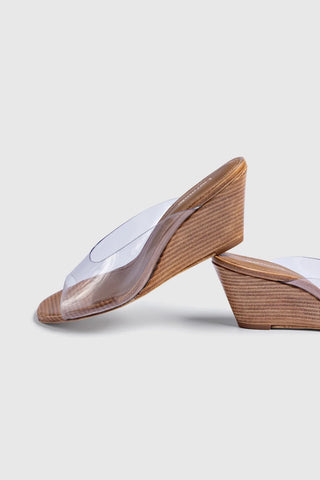 Mule Anabela Vivi Vinil Transparente Sandal Larroudé
