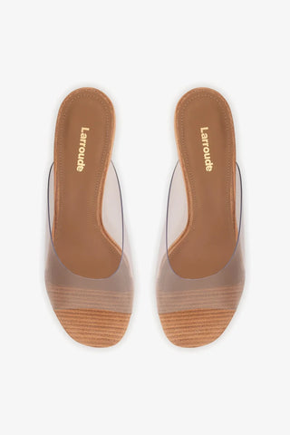Mule Anabela Vivi Vinil Transparente Sandal Larroudé
