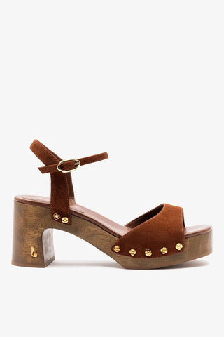 Sandália Willow Camurça Marrom Sandal Larroudé